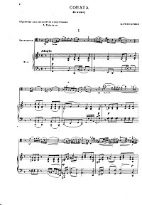 Тессарини - Соната для виолончели с фортепиано - Клавир - первая страница